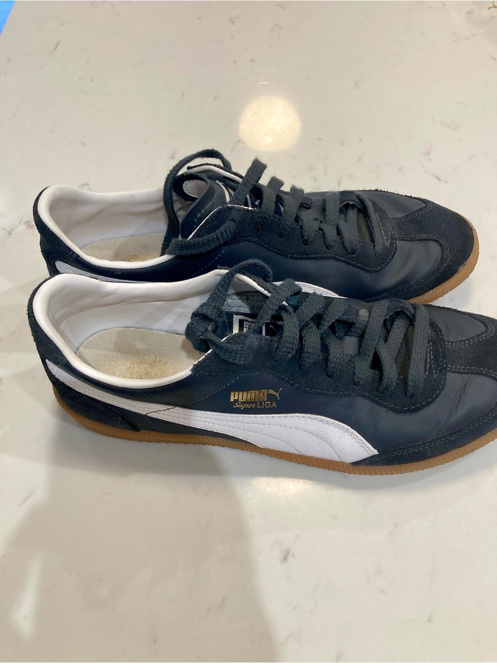 Puma Men’s Super Liga Sneakers - Blue White, Gum